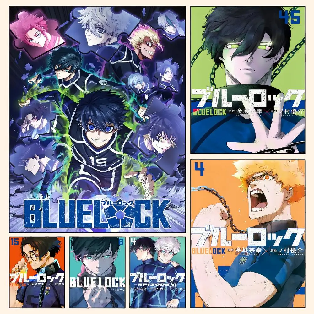 B-Blue Lock Anime Poster Waterproof HD Modern Peel And Stick Wall Decor Living Room Dorm Garage
