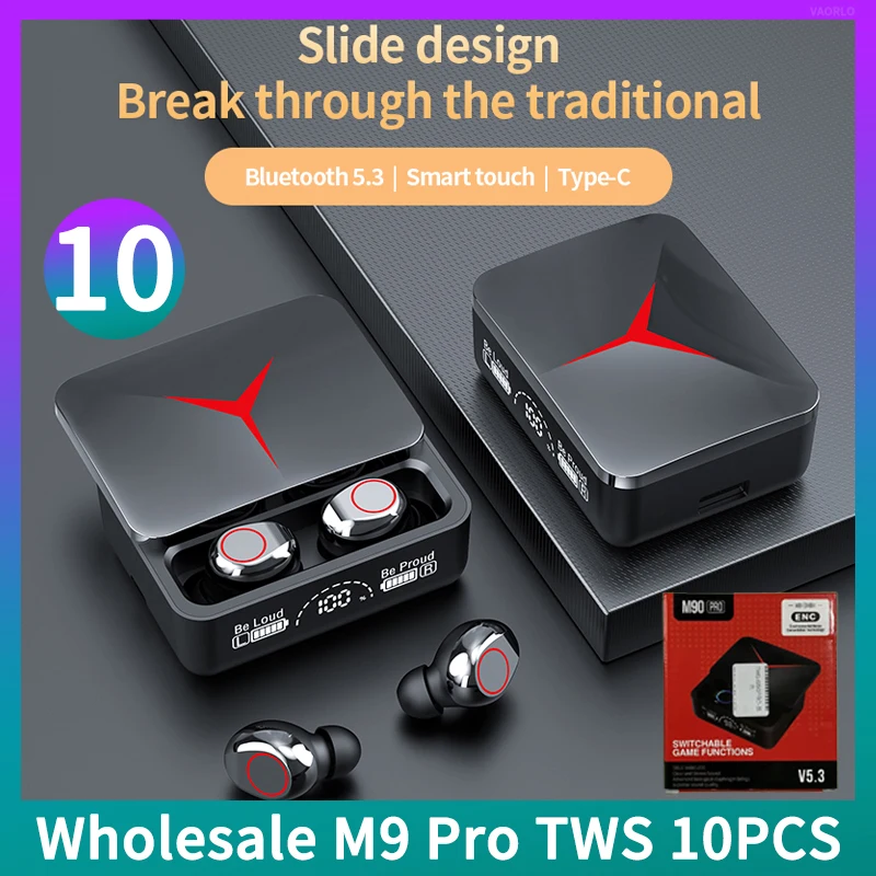 Wholesale M90 Pro 10Pcs/lots Original TWS Wireless Headphone Gaming Earphone Bluetooth 5.3 Sport Earbuds Music Headsets With Mic