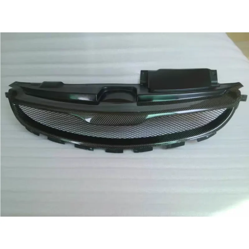 Carbon fiber Front Bumper grill for Hyundai Elantra 12-15 modified Mask net Radiator grille Body Kit Car Accessories