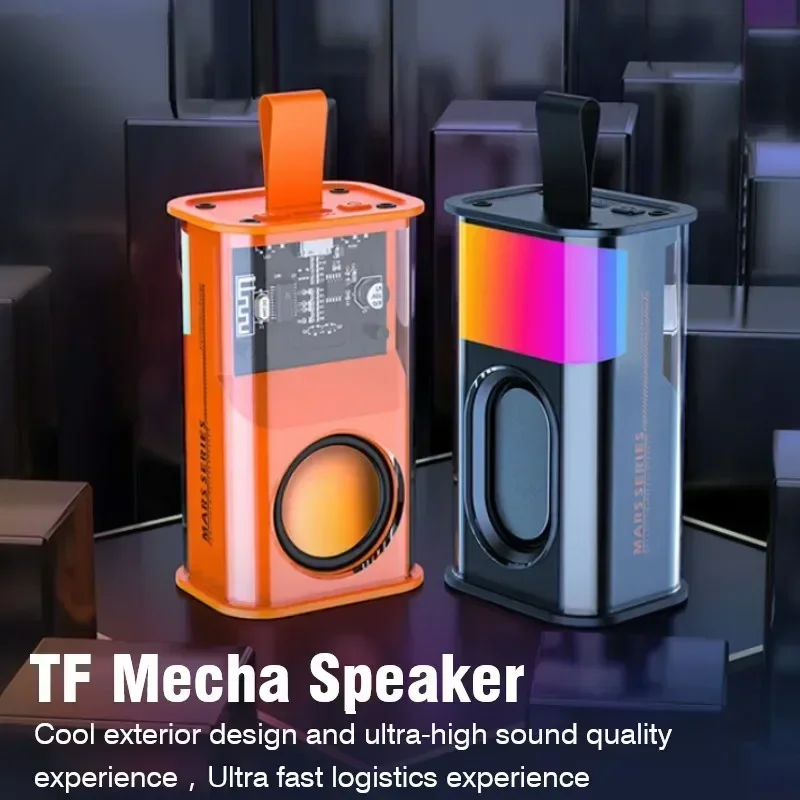 Loudspeaker Sound Box The Bass Transparent Wireless A36 Mecha Speakers Shake Speakers Audio Player Bluetooth Stereo Surround