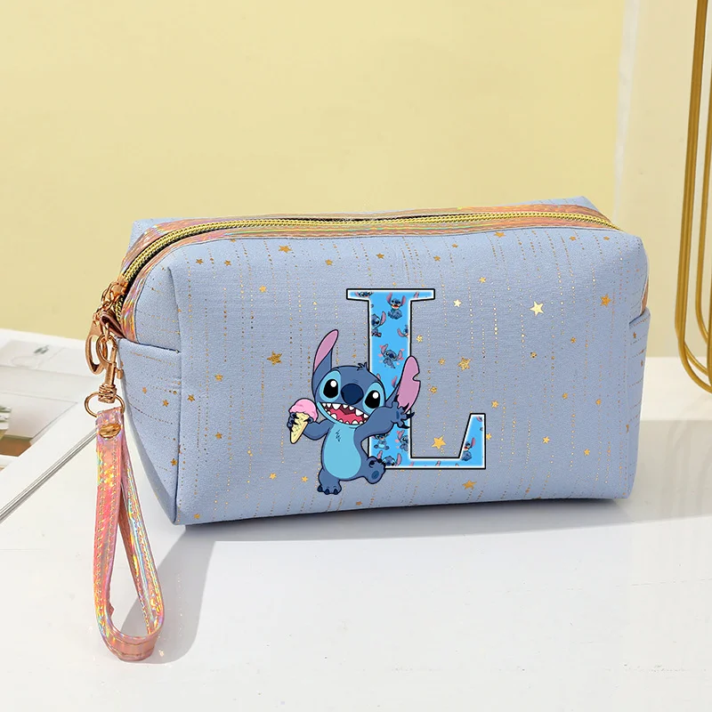 ديزني غرزة حقيبة مستحضرات التجميل نجوم تخزين أكياس النساء المحمولة السفر سستة ماكياج حقيبة أدوات الزينة سعة كبيرة رسالة أكياس A-z #3