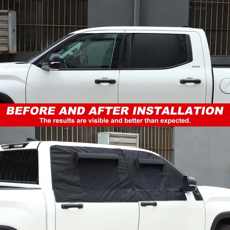 Car Front Rear Door Window Sunshade Net Insect Prevention Net Removable Cover Accessories For Toyota Tundra 2022-2026
