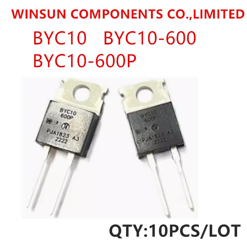 100% New Imported Original BYC10 BYC10-600 BYC10-600P TO-220 BYC10X-600 BYC10X-600P TO-220F Schottky Diode