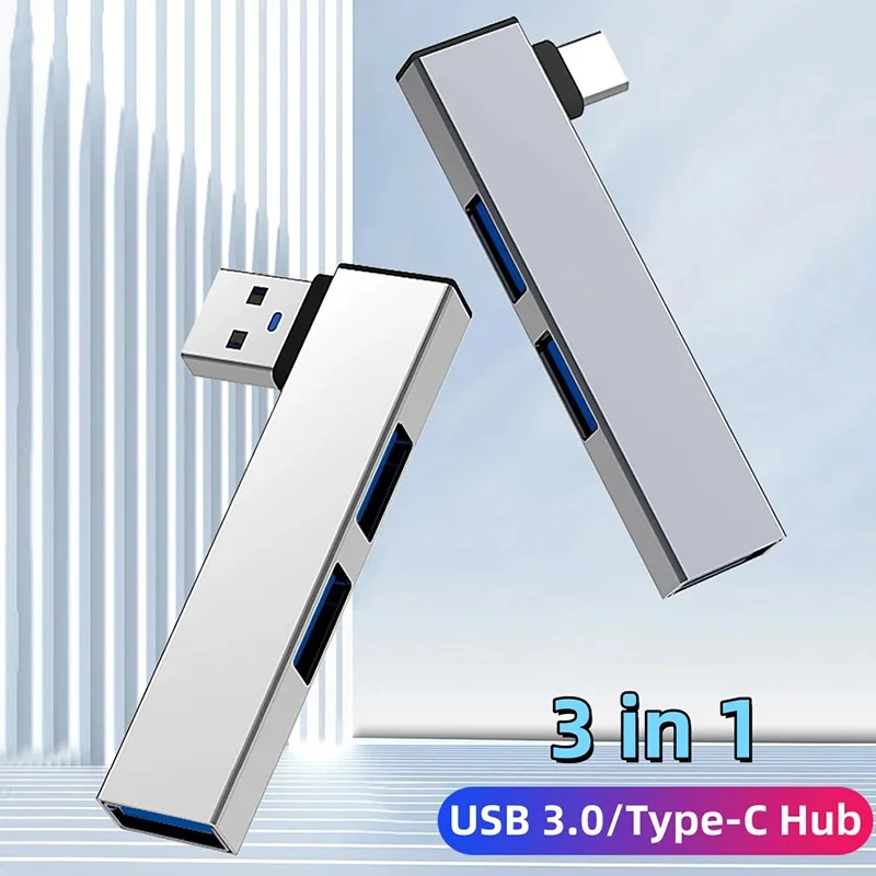 3 In 1 USB HUB OTG USB 3.0/Typ-C 3,0 Zu 3 Port USB USB Splitter Hub Geschwindigkeit 5,0 Gbit/s 3 Port Typ C HUB Adapter Für Laptop Notebook