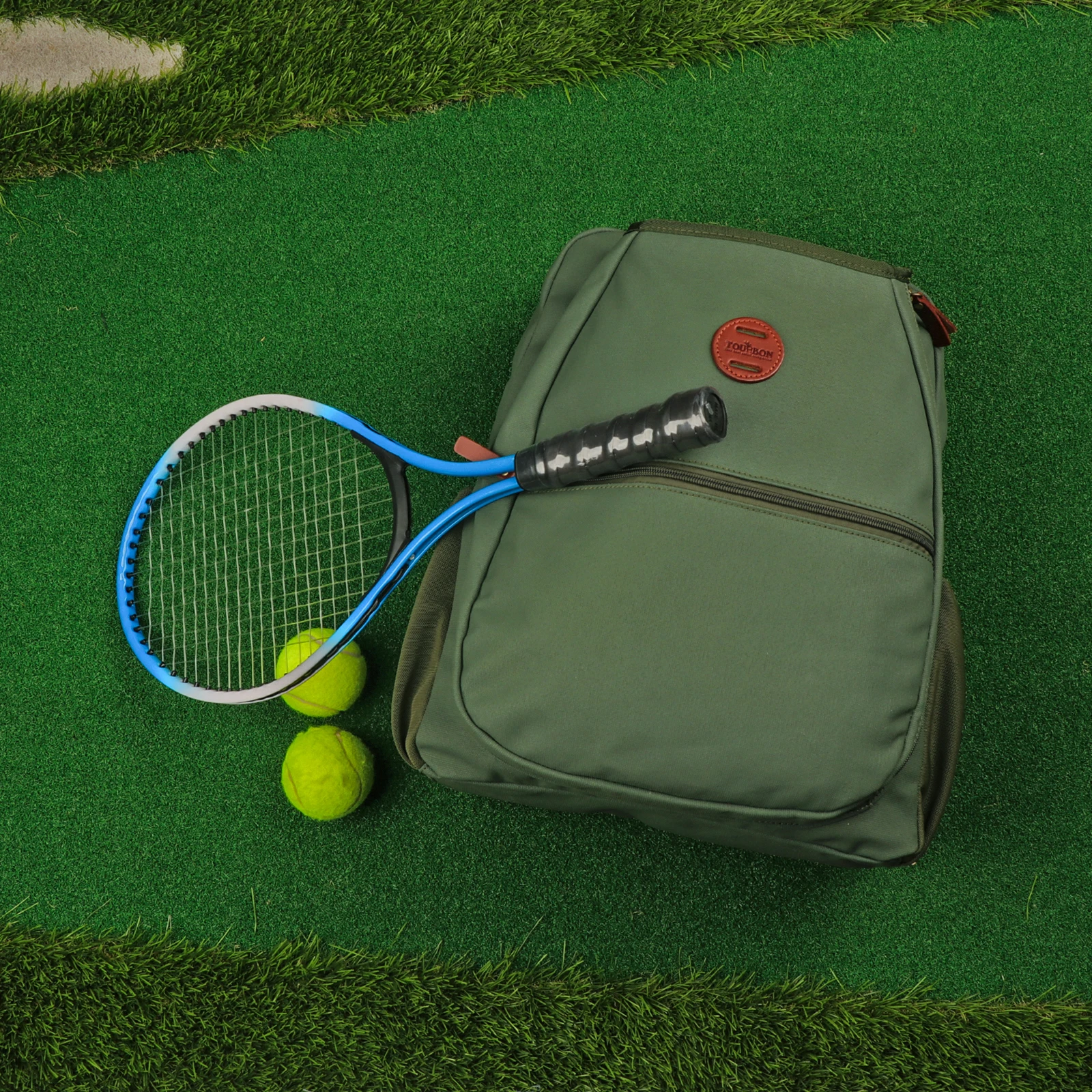 

Велосипедная сумка-багажник Tourbon на задний багажник, холщовая сумка для теннисных ракеток, многофункциональная, легко устанавливаемая, зеленая, в виде рюкзака