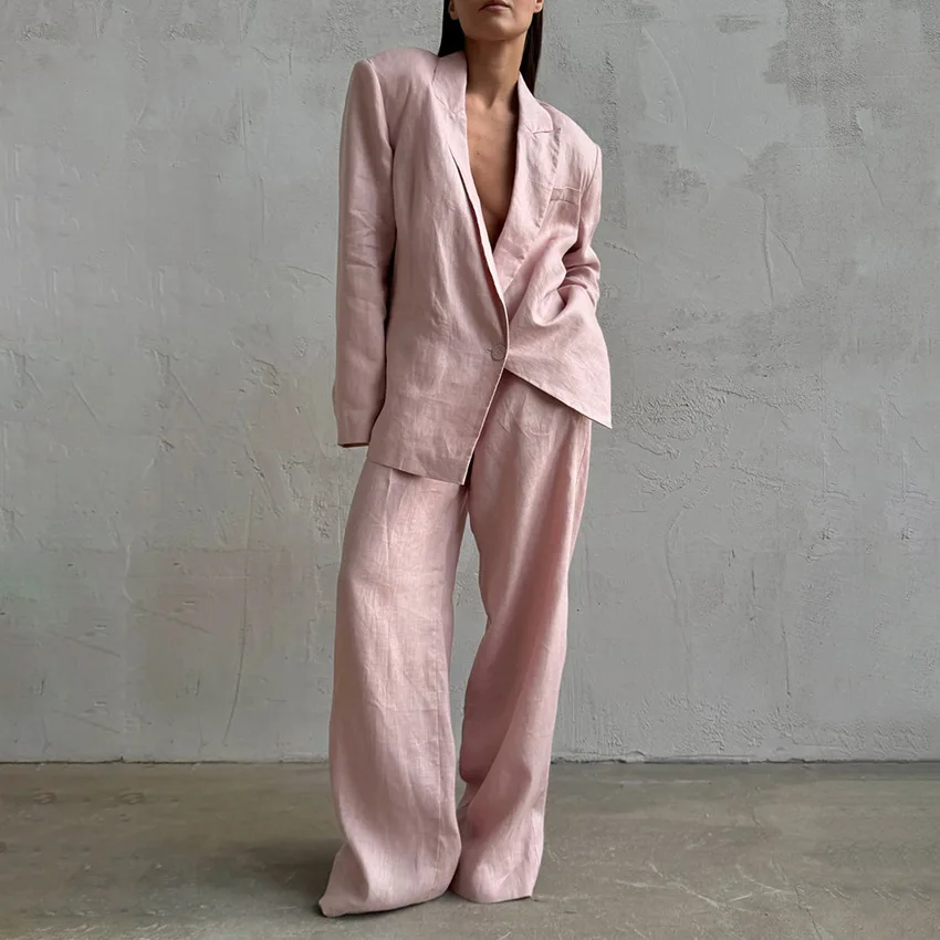 

Осенний новый высококачественный костюм 2023, комплект брюк с длинными рукавами и стильным дизайном, комплект из 2 предметов