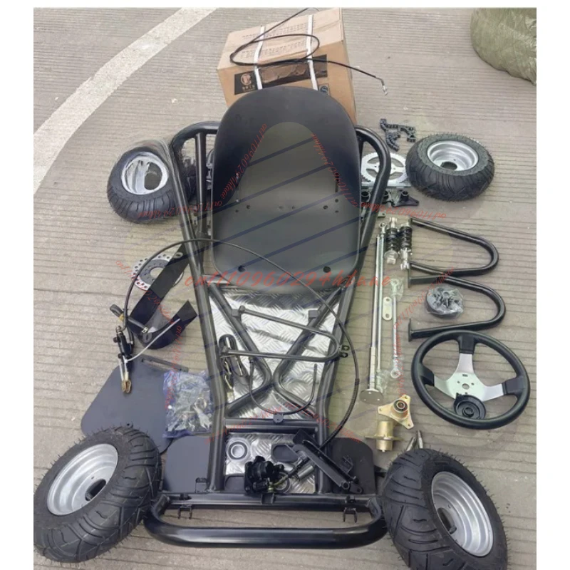 168CC Modified Four-wheel Motorcycle Drift Go Kart Complete Set of Vehicle Frame Accessories  Road Tire Assembly
