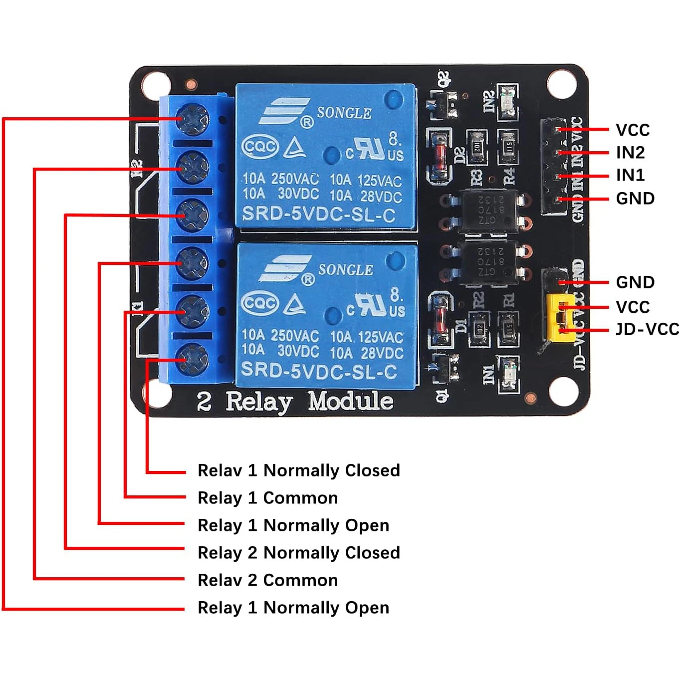 5pcs 5V 2 Channel 5V Relay Module with Optocoupler Low Level Trigger Expansion Board Compatible with R3 MEGA 2560 1280 DSP ARM