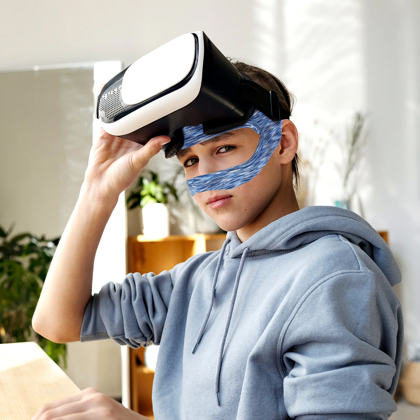 

VR Headset Eye Cover Quick dry Sweat B Goggles Accessories Gaming VR Eye Mask Padding Blue Fits All Headphones Portable Audio