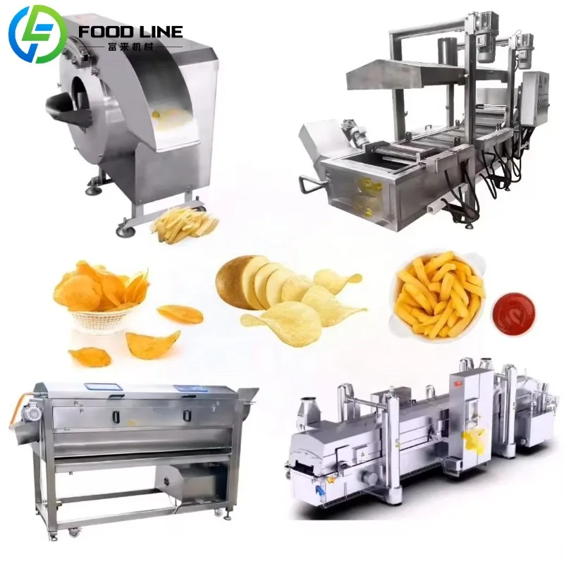 Frozen French Fries Machinery 100kgh Semi Automatic French Fried Production Line Frozen French Fries Production Line
