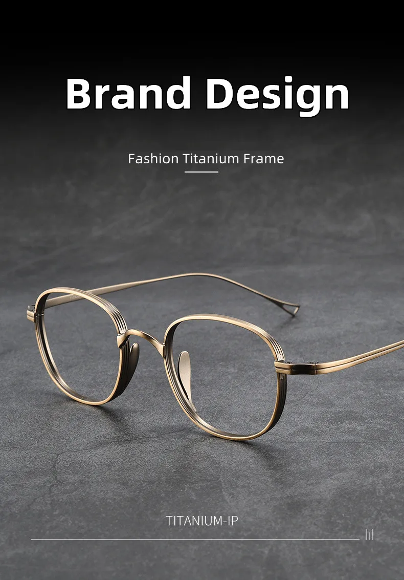 Reines Titan Marke Design Gläser Rahmen Männer Retro Runde Brillen 2022 Neue Vintage Photochrome Lesebrille – Detail 2