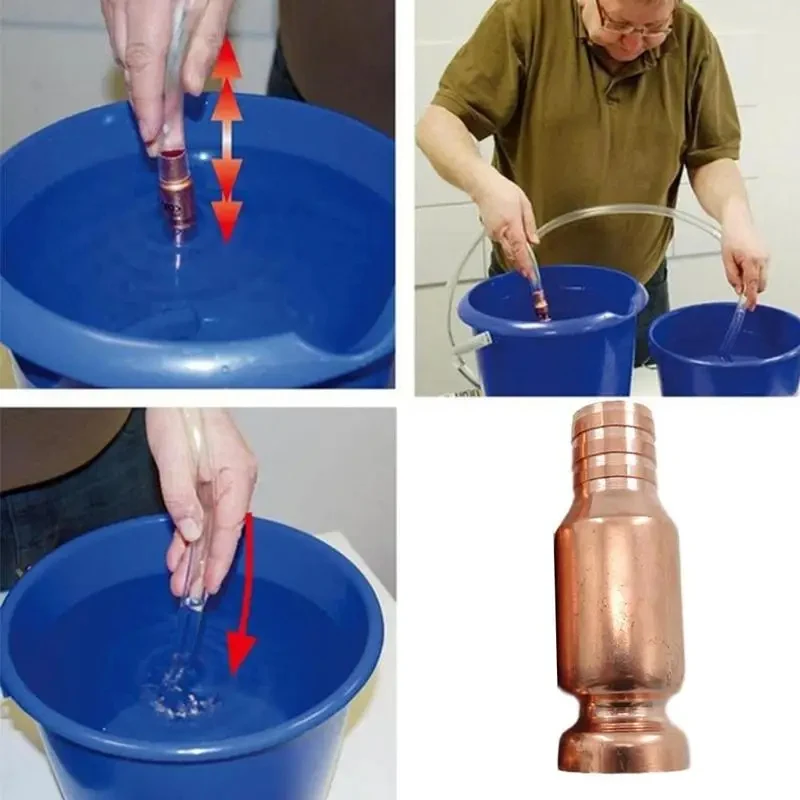1 PC Copper Siphon, Liquid Transfer Pump, Self-priming Siphon, Siphon Connector, Gasoline, Diesel, Valve