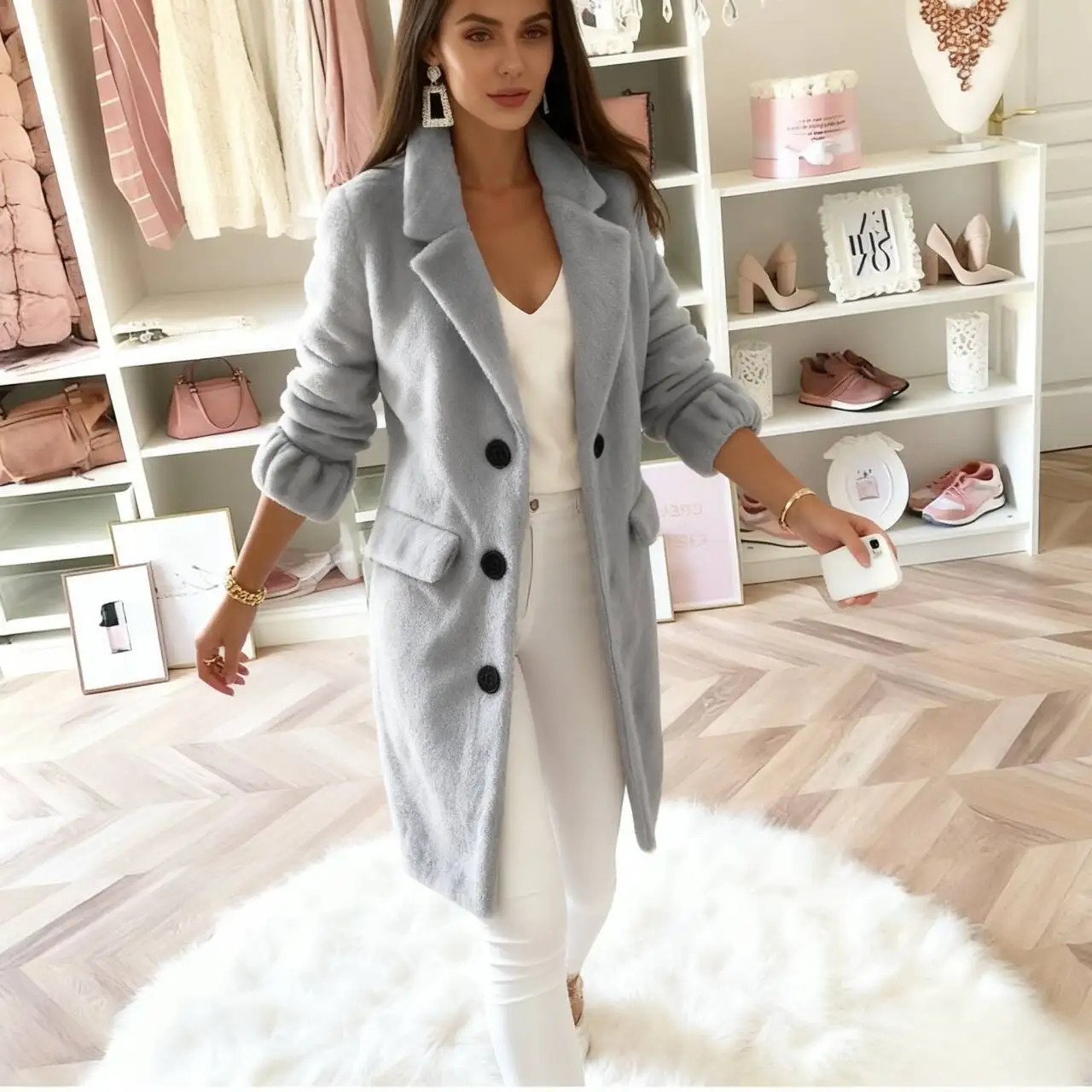 

Шерстяные пальто, женское шерстяное пальто, короткое женское зимнее бархатное двубортное пальто с зубчатым воротником, элегантное офисное пальто во французском стиле для взрослых