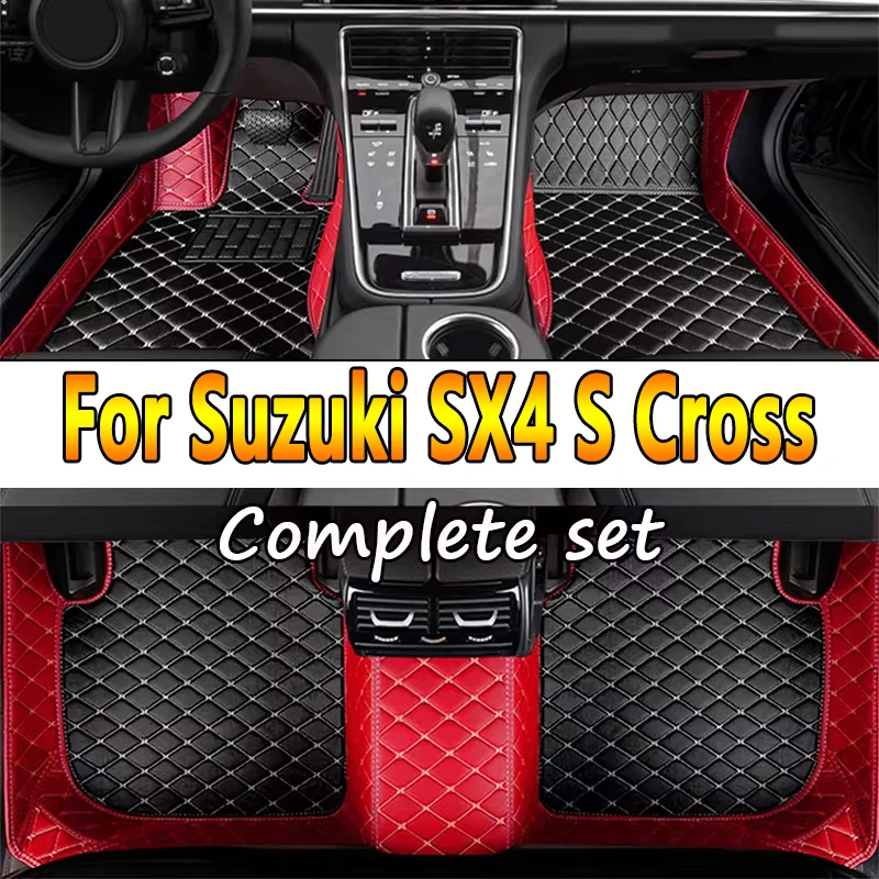 Custom Auto Luxury Leather Car Floor Mat For Suzuki SX4 S Cross 2020 2021 2022 Car Mat Full Set Women Waterproof Accessories