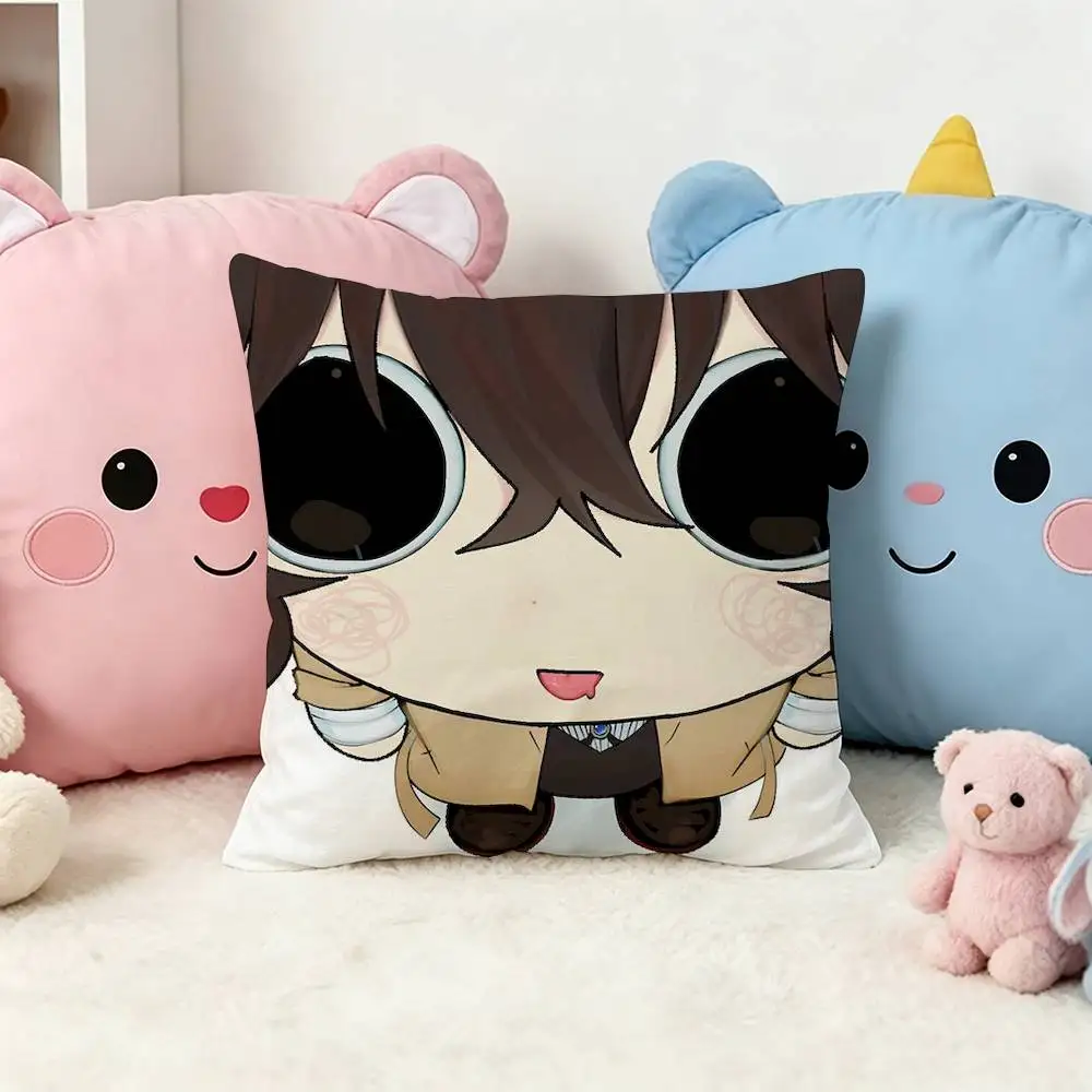 For B-Bungo Stray Dogs Osamu Dazai Square Pillow Case Multi Sizes For Car Home Bedroom Decor Custom Valentine Gifts