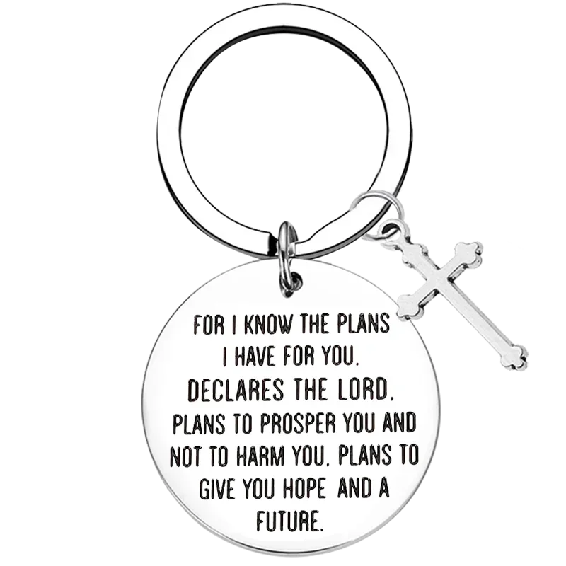 Religious Christian Gift Keychain Inspirational Key Chain Pendant Son Daughter Graduation Gift