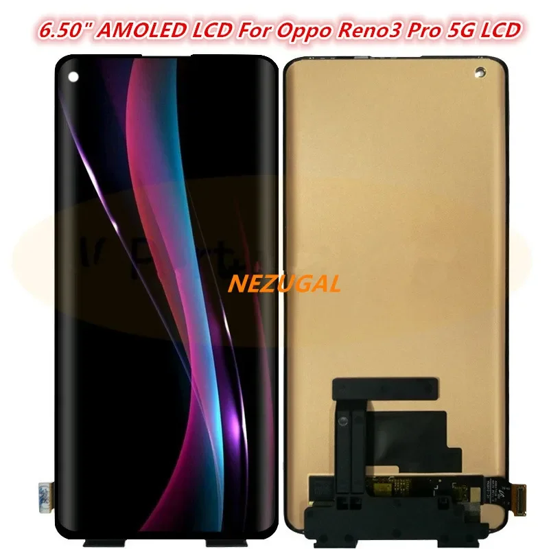

6.50" AMOLED LCD For Oppo Reno3 Pro 5G LCD Display Touch Screen Digitizer Assembly For OPPO Reno 3 pro CPH2009 Screen Replace