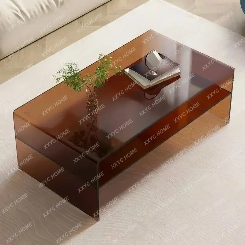 

Semplice tavolino in acrilico marrone soggiorno per la casa piccolo appartamento designer creativo