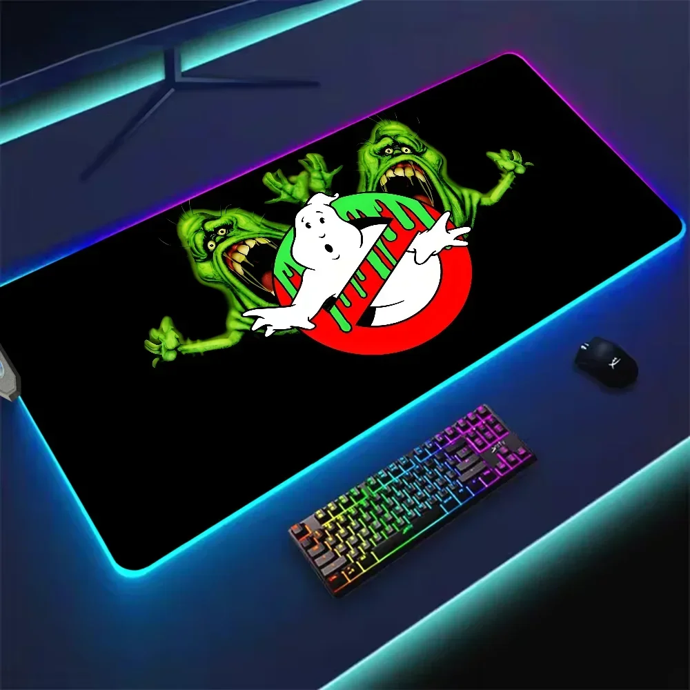 E-Extreme Ghostbuster Door Mat LED Light RGB Luminous Keyboard Desk-Mat Color Waterproof Office Mouse Computer Anti-slip Rubber