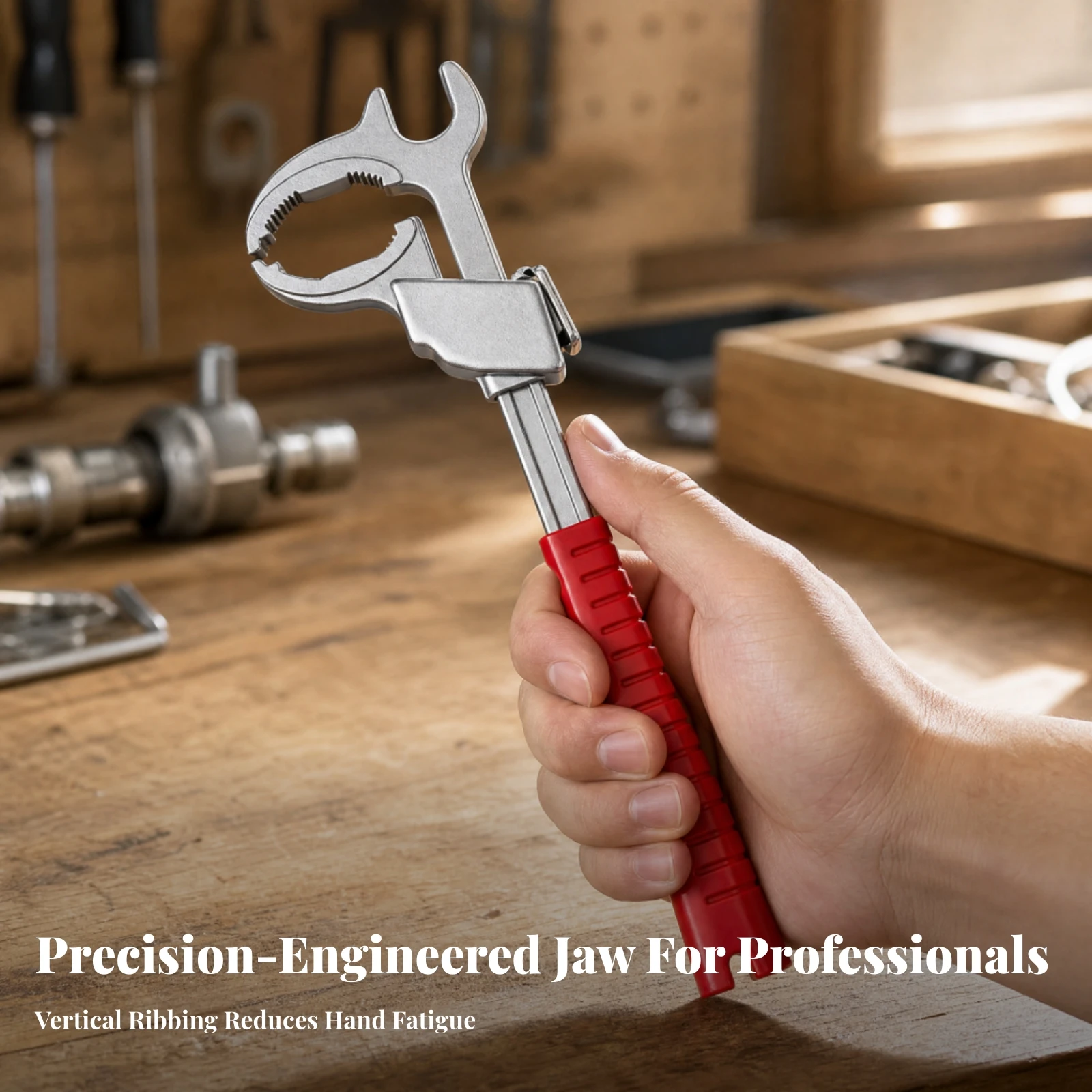Open-End Basin Wrench Tight Confined Areas Sink Faucet Wrench Plumbing Tool Non-Slip Ergonomic for Plumbers