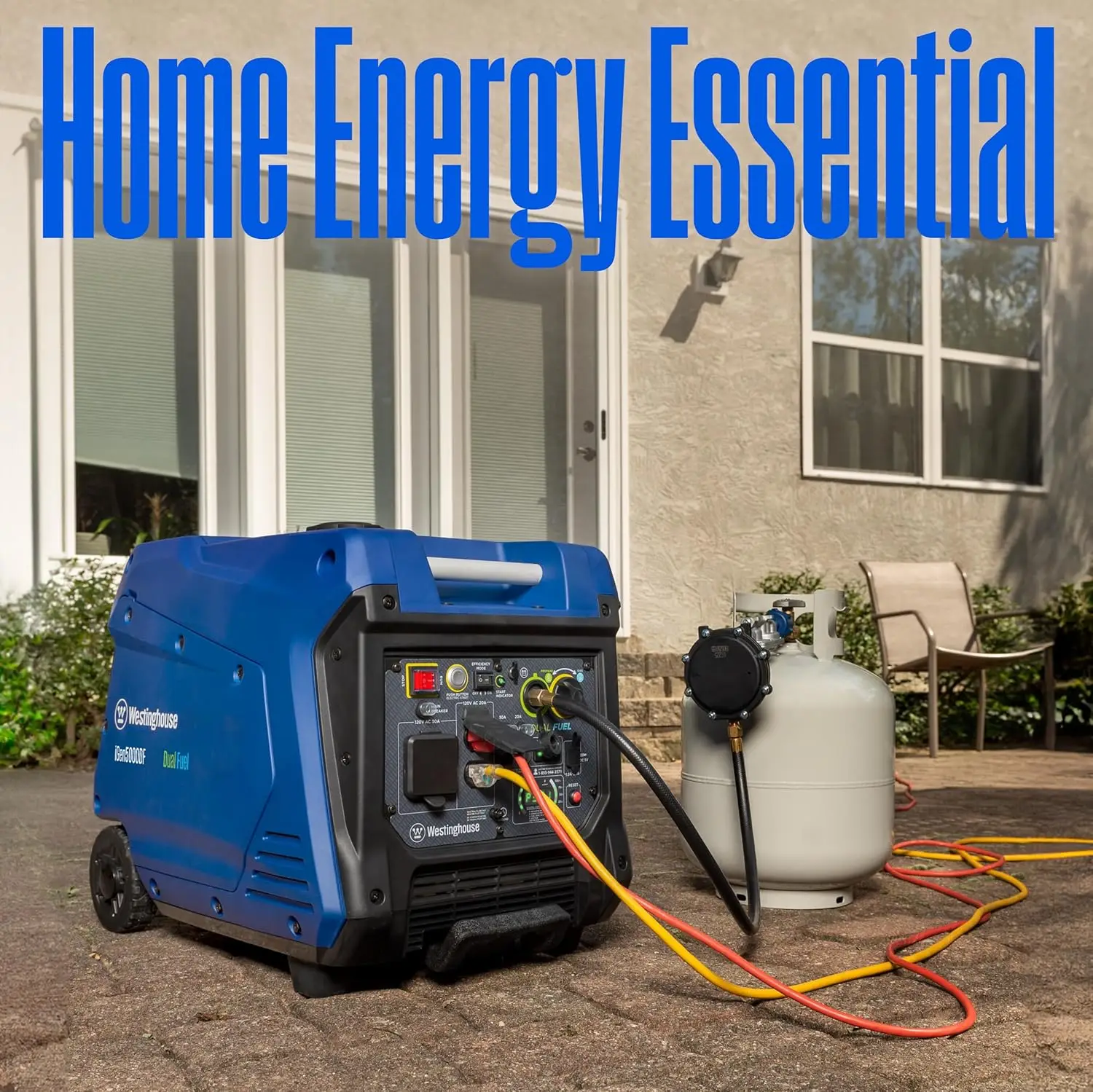 5000 Peak Watt Super Quiet Dual Fuel Portable Inverter Generator, Remote Electric Start, Gas & Propane Powered, RV Ready 30A Out