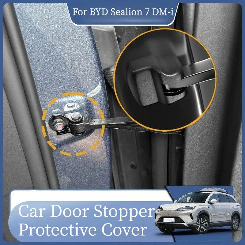 Anti Scratch Door Limiter Cover and Lock Latch Protector for BYD Sealion 7 DM-i 2025 Interior Trim Accessories