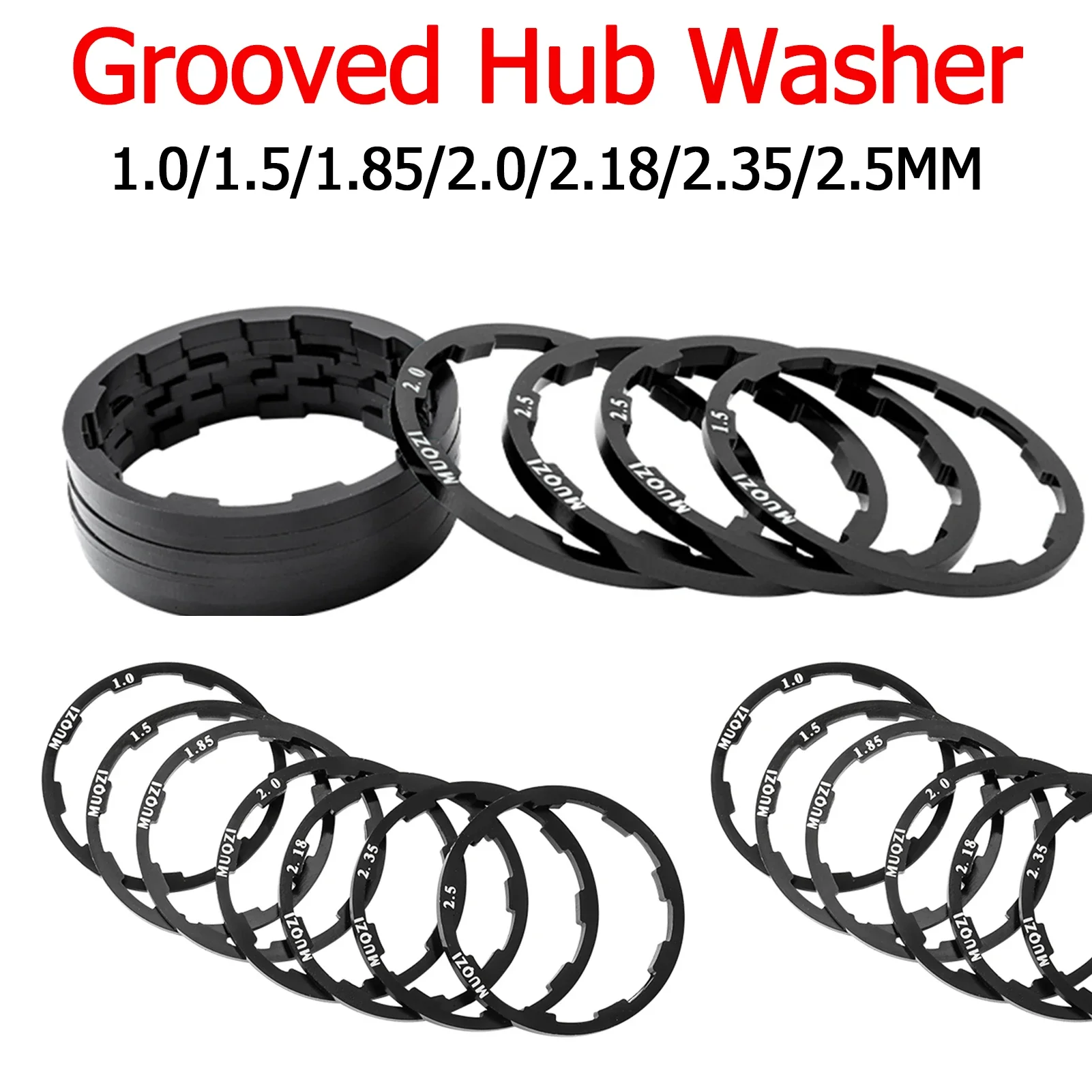 1/1.5/1.85/2/2.18/2.35/2.5MM Bicycle Hub Washer MTB Bottom Bracket Spacers Flywheel Cassette Gasket Road Bike Freehub Washer