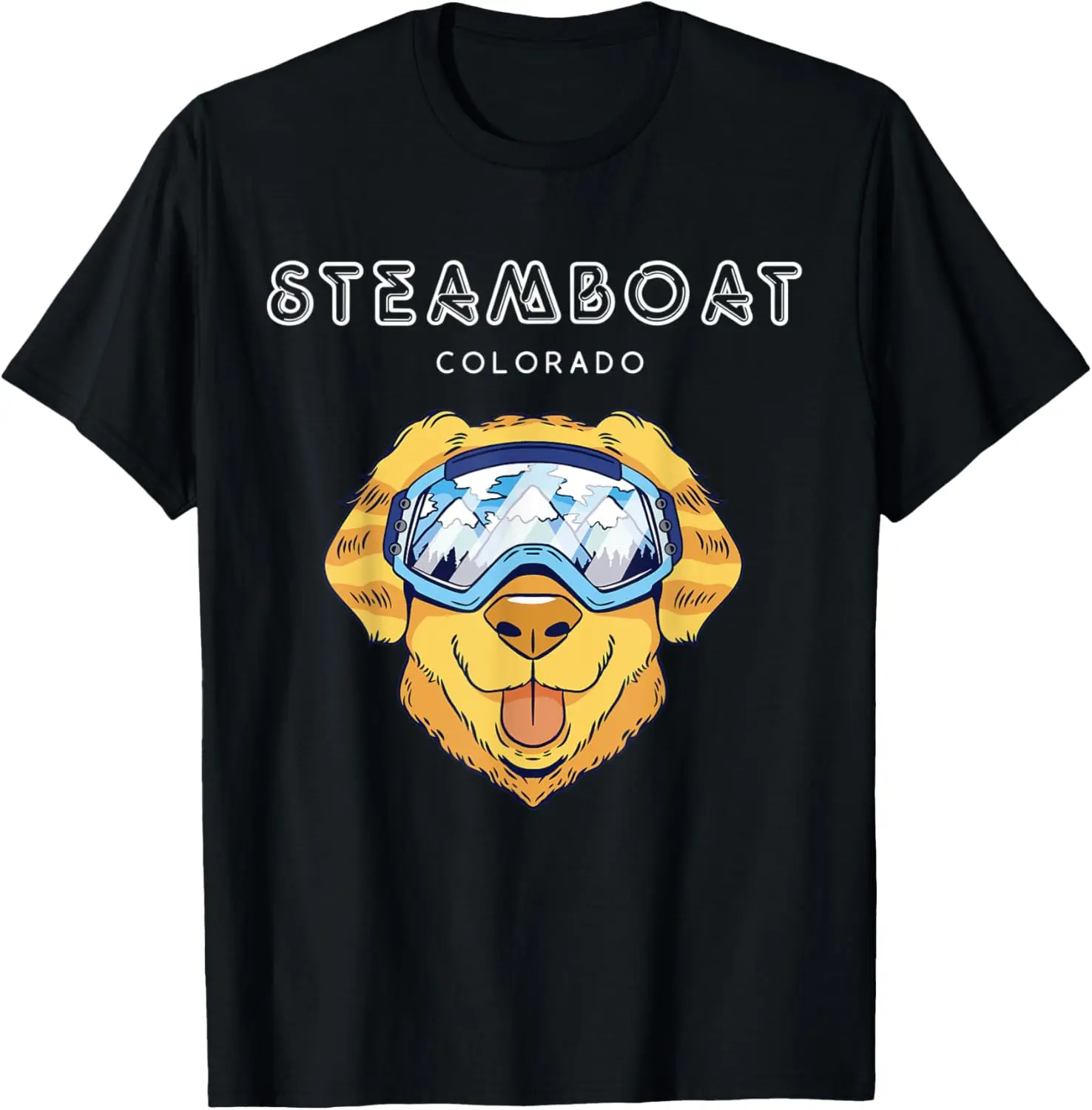 

Steamboat Colorado - Funny Dog Ski Googles T-Shirt