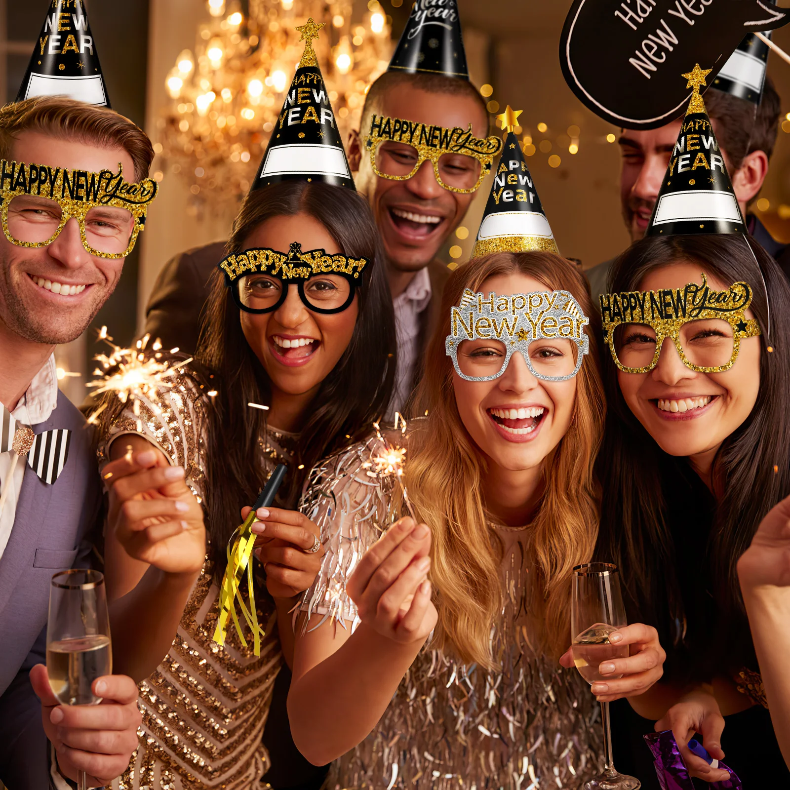 2023 New Years Eve Party Supplies Set Head Band Decorations Paper Props