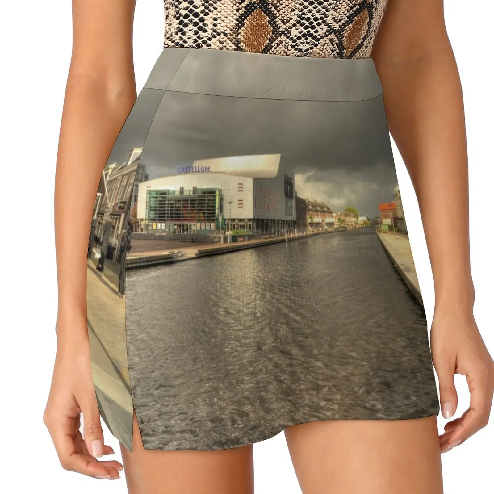 

Stormy day at Alphen aan den Rijn Light Proof Trouser Skirt dress novelty in clothes