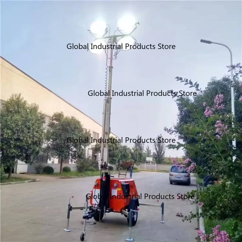 Hand Controlled Electro-Hydraulic Mobile Lighting Tower Trailer 5m 7m 9m CE EPA Compliant Construction Machinery Light Tower