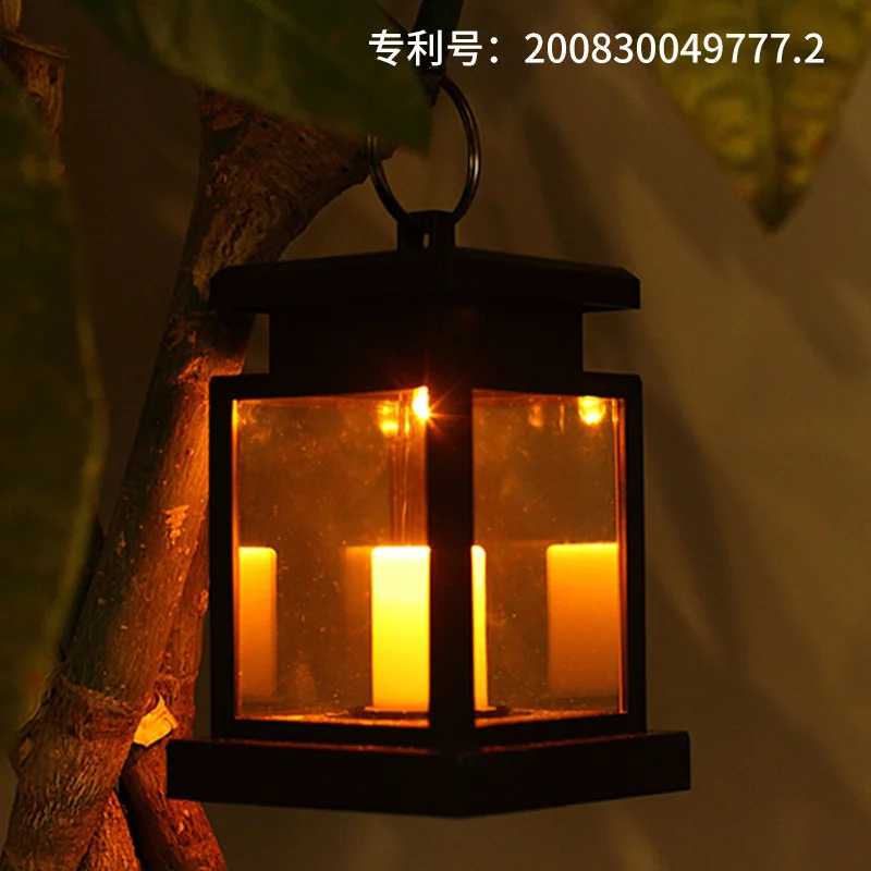New Outdoor Solar LED Candle Light Upgraded Umbrella Table Lamp Yellow Flashing Solar Lawn Light