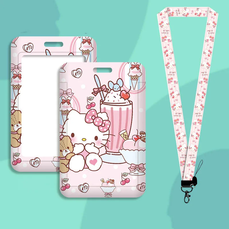 

Держатель для карт Hello Kitty Sanrio: милый аниме-мультяшный дизайн, креативный, в разных стилях, для студентов, для проездных/карты питания, набор Wayika, подарок для девочек