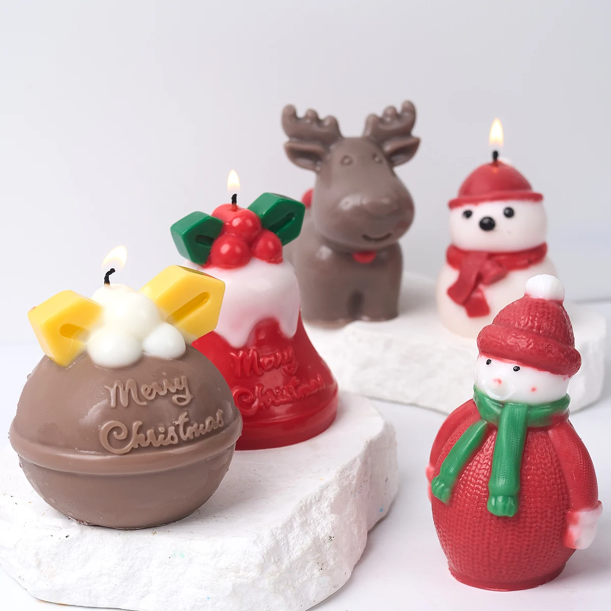 3D Weihnachten Schneemann Elch Silikon Kerze Form DIY Weihnachten Ornament, Der Seife Gips Harz Casting Formen Wohnkultur Handwerk Geschenke