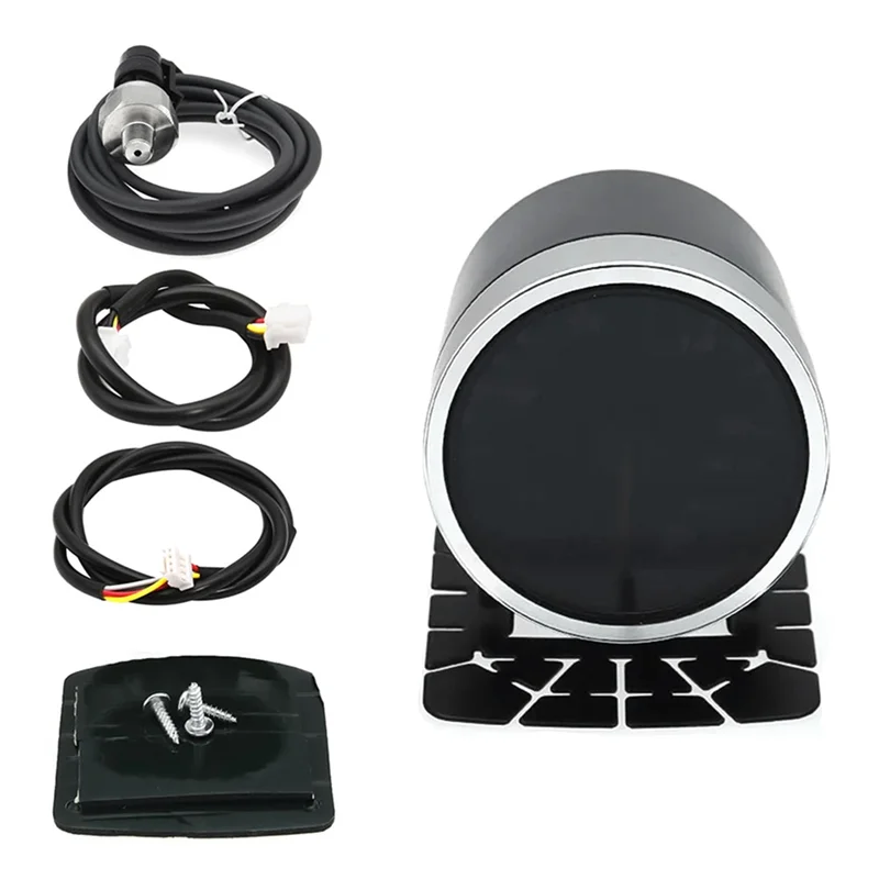 

1 комплект, 7 цветов, подсветка, 52 мм, датчик наддува, манометр, пресс, турбо-топливо, масло, температура масла, 12 В, черный