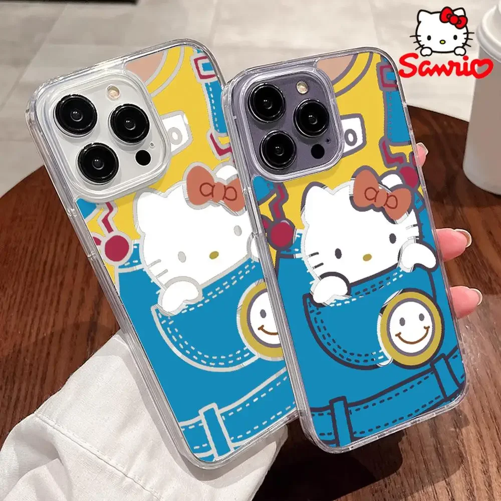 Чехол для iPhone Kitty Cat 13, защита от падения, Iphone 16/15/14/13/12/11, чехол для iPhone 16, чехол Promax Hello Kitty, милый аксессуар