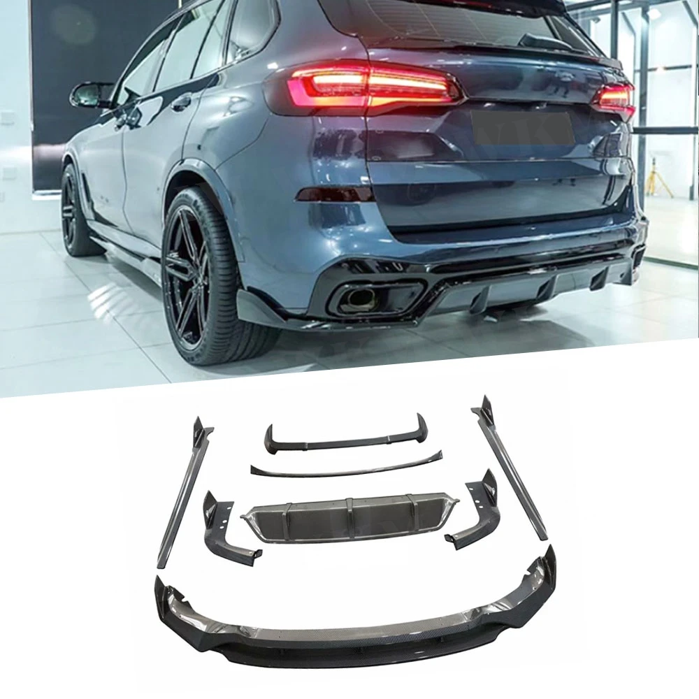 Gloss Black Bumper Grills Front Lip Rear Diffuser Spoiler Side Skirt for BMW X5 G05 M sport 2019+ Car Body Kits ABS carbon fiber