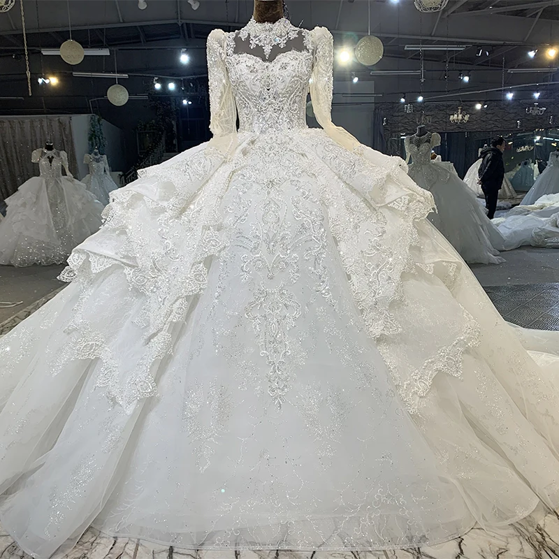 2023 JANCEMBER Wedding Gown For Bride Organza Ball Gown High Neck Wedding Dresses For Women Beading Lace Up MN129 Robe Mariage