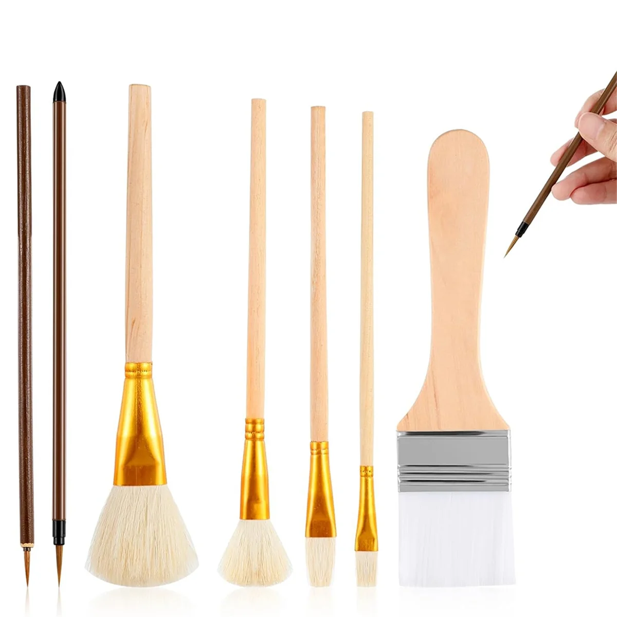 Activity 7 Pieces Ceramic Glaze Tools, Pottery Supplies Different Shapes of Pottery Glaze Brushes for Pottery Acrylic Oil