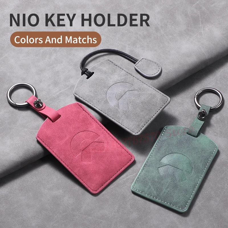 Sheepskin Leather NFC Card Key Case For NIO ET5 ET7 ES6 ES8 EC6 ES7 Smart Key Fob Cover Shell Auto Accessories 2024 2025