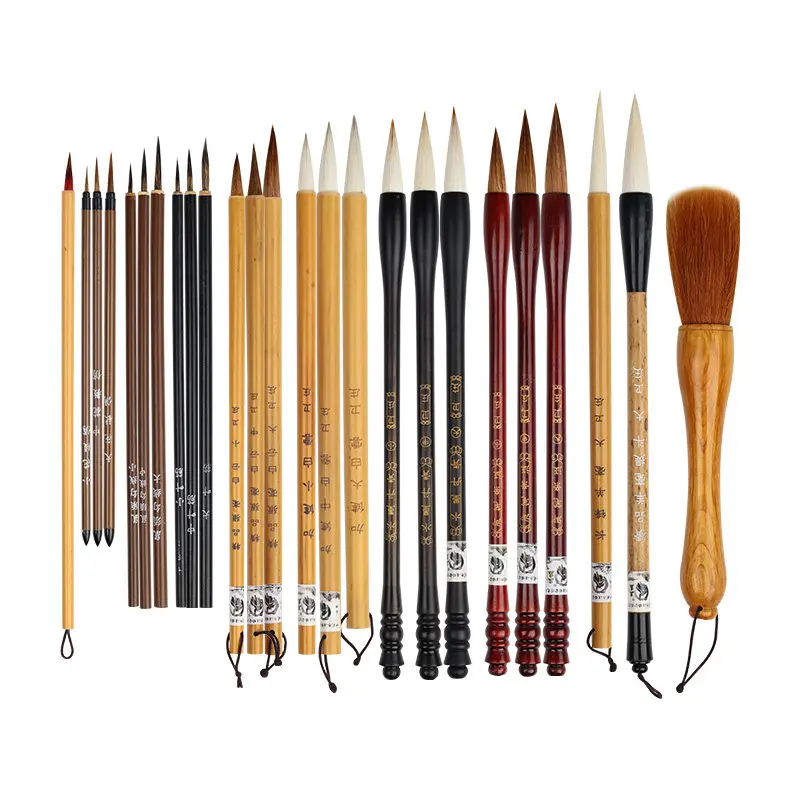 18Pcs Chinese Painting Brush Set Gongbi Watercolor Brushes Flower Branch Beauty Line Drawing Brushes Fine Outline Painting Tools