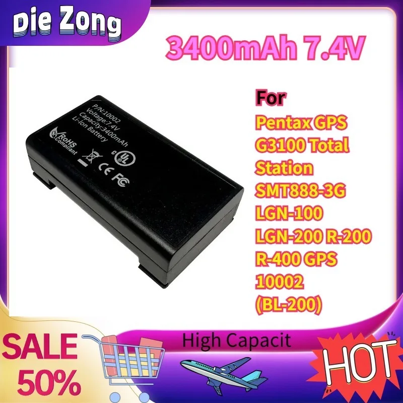 

In Stock For Pentax GPS G3100 Total Station SMT888-3G LGN-100 LGN-200 R-200 R-400 GPS 10002 (BL-200) Li-ion 3400mAh 7.4V
