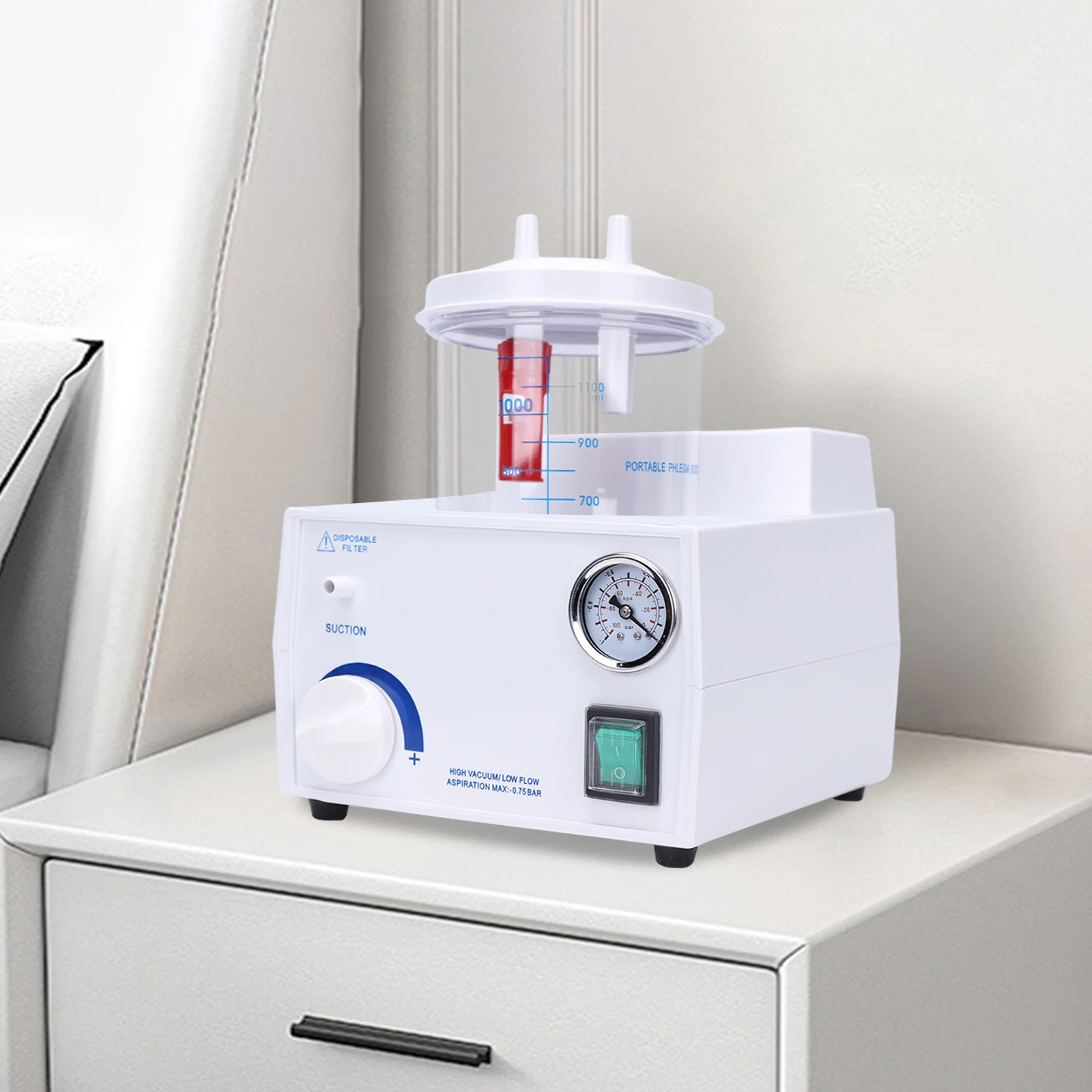 

Портативный ветеринарный отсасывающий аппарат 1000 мл, 110 В, электрический бесшумный вакуумный насос для домашнего использования, белый
