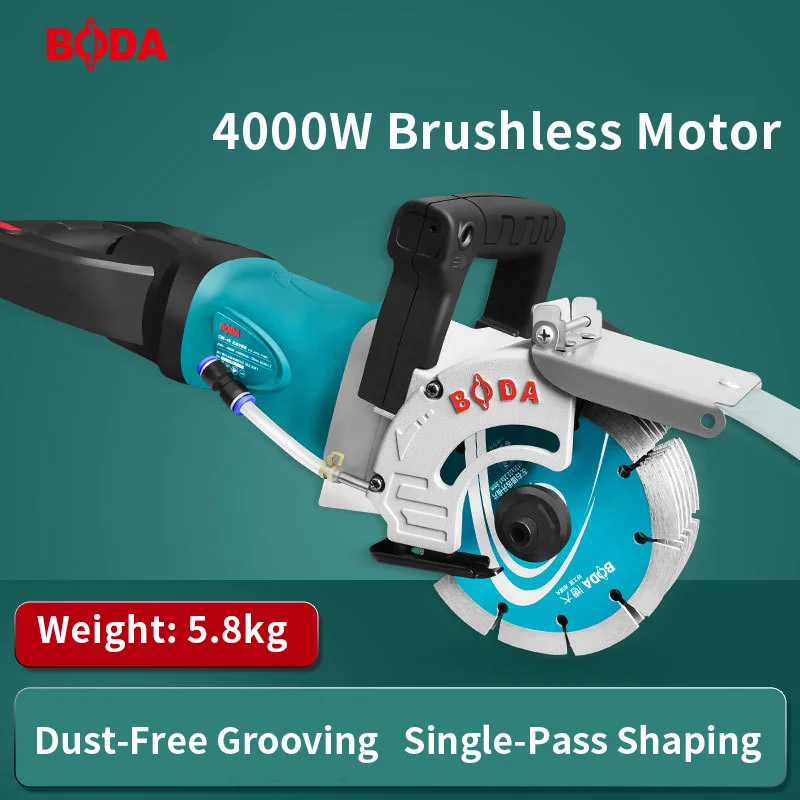 BODA 4000W مطاردة الخرسانة الكهربائية والجدار بدون فرش، قاطعة ليزر 5.8 كجم، حماية تلقائية وخالية من الحطام لقطع الأسمنت/المشابك