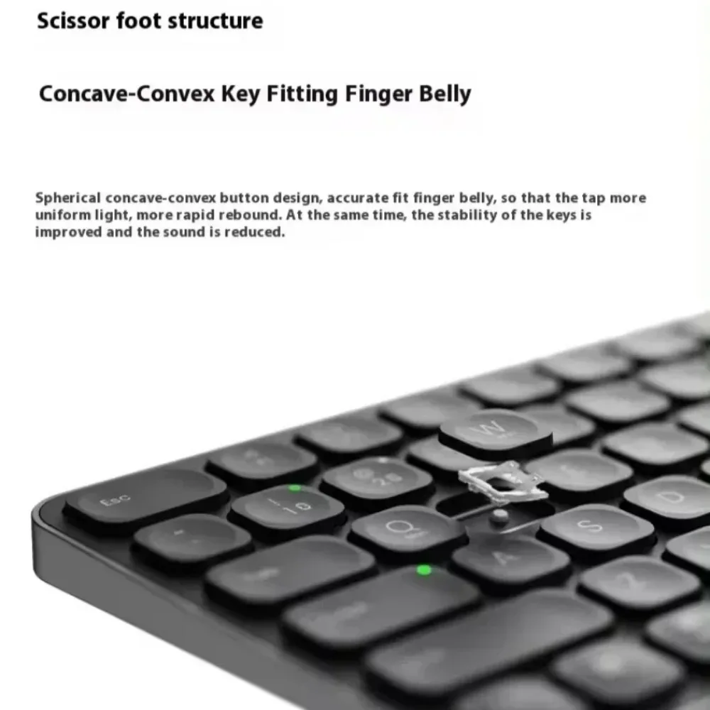 Rapoo E9050L Membrane Keyboard Ultra-Thin Tri-mode Bluetooth Wireless Mute Long Endurance Keyboard Office Pc Accessories Gifts