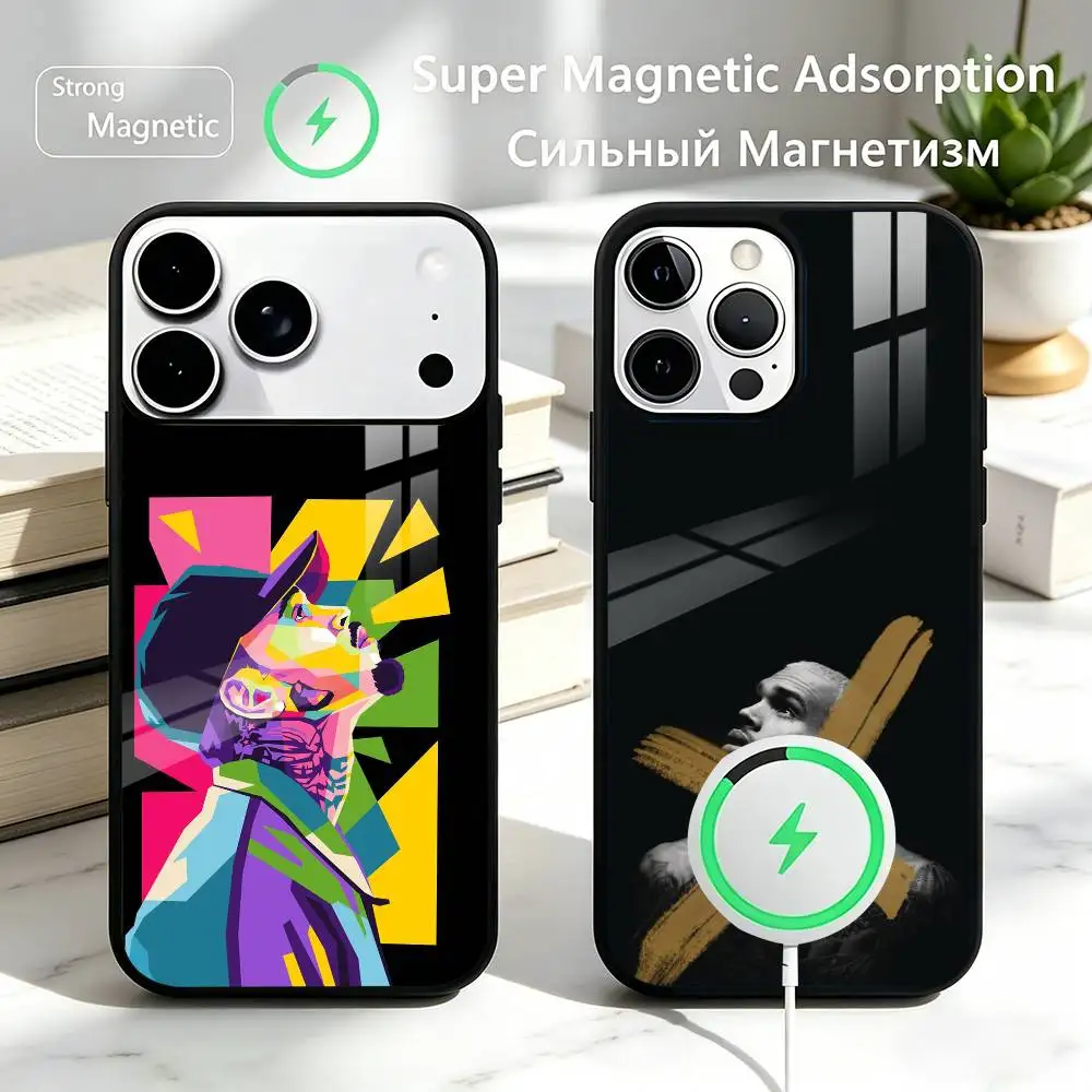 

Singer C-Chris Brown R&B Phone Case For iPhone17,16,15,14,13,12,11 Plus,Pro Magnetic with Magsafe Wireless Charging