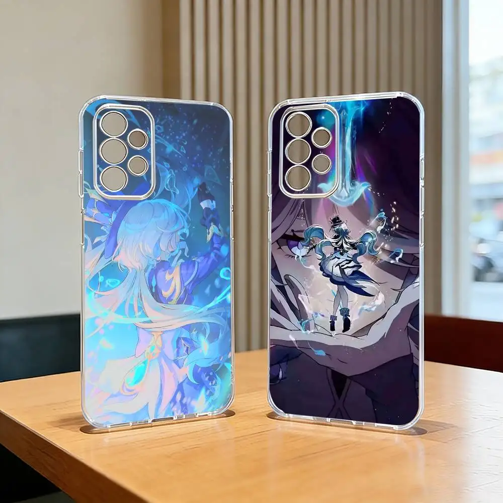 G-Genshin Impact Cool F-Furina  Phone Case For Samsung S25,S24,S21,S22,S23,S30,Ultra,S20,Plus,Fe,Silicone Transparent Cover