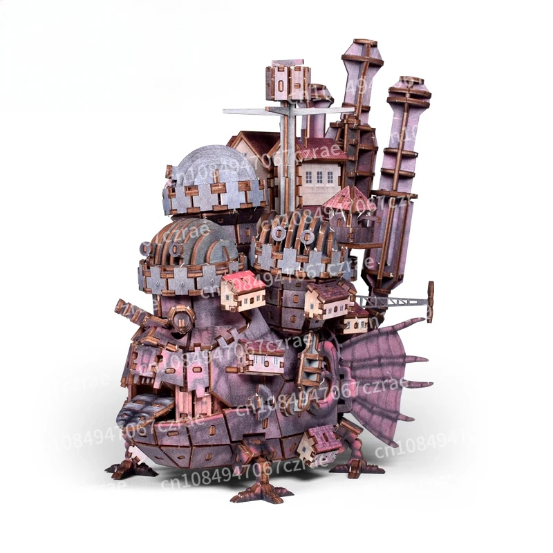 Wooden assembly model stacking animation ornament 3D three-dimensional puzzle