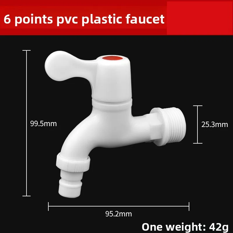 Plastic ABS Faucet Male Thread Washing Machine Tap for Garden Irrigation Water Tank Kitchen Bathroom Angle Valve White
