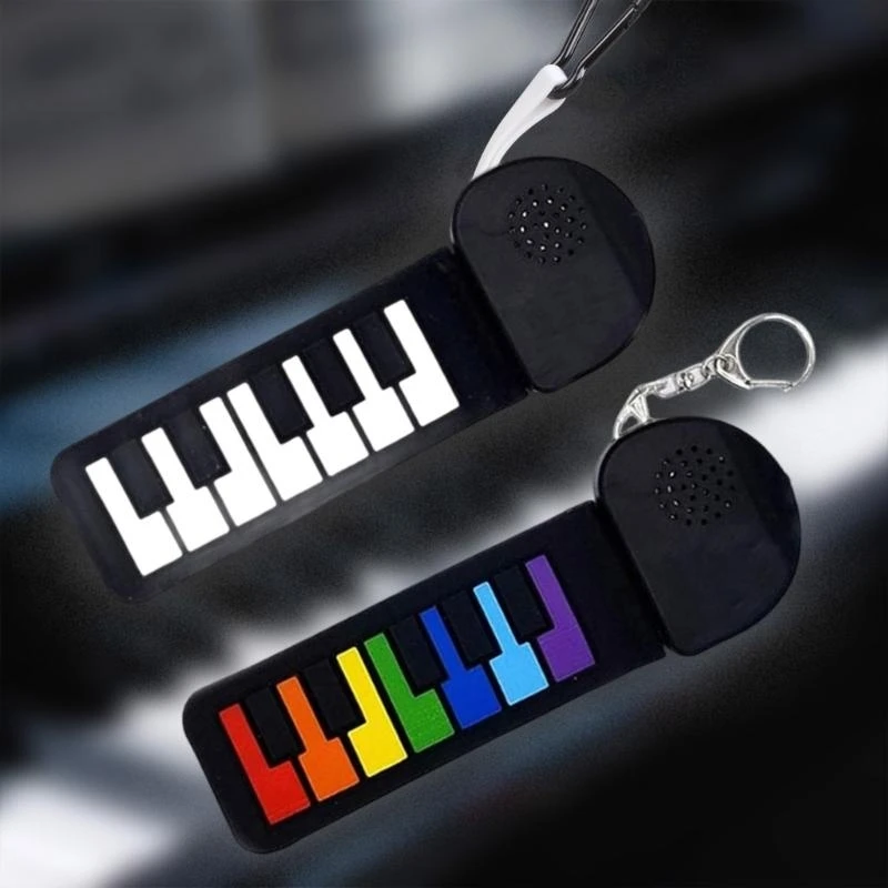 Rolls up Electronic Piano Pocket Sized Keychain Practice Keyboard Instrument For Kids Adults Music Learning Enduring